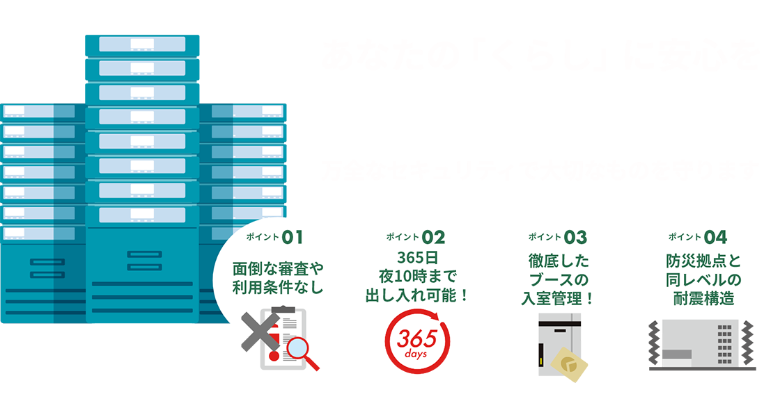あなたの「くらし」に安心を 国立倉庫の貸金庫 万全なセキュリティで大切なものを守ります